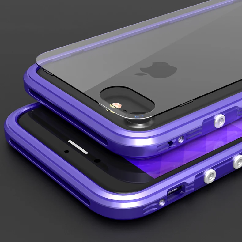 Для Apple iPhone 7 Чехол aluminio металлическая прозрачная задняя панель роскошный бронированный чехол для телефона алюминиевая рамка чехол для iPhone 7 Plus противоударный