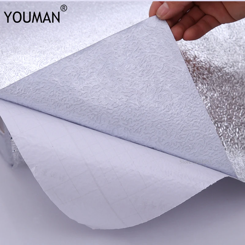 61cm*500cm Thickened Cabinet Aluminum Foil Stickers Tin Kitchen Oil Waterproof Moisture Mats Drawer Mat | Обустройство дома