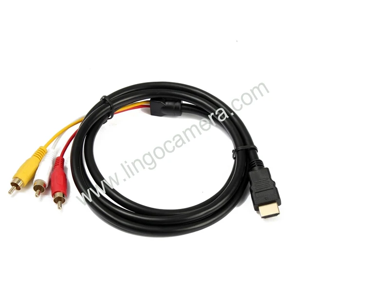 1080P 5 футов 1 м HD мультимедийный интерфейс штекер на 3 RCA кабель Видео Аудио HDTV VGA AV