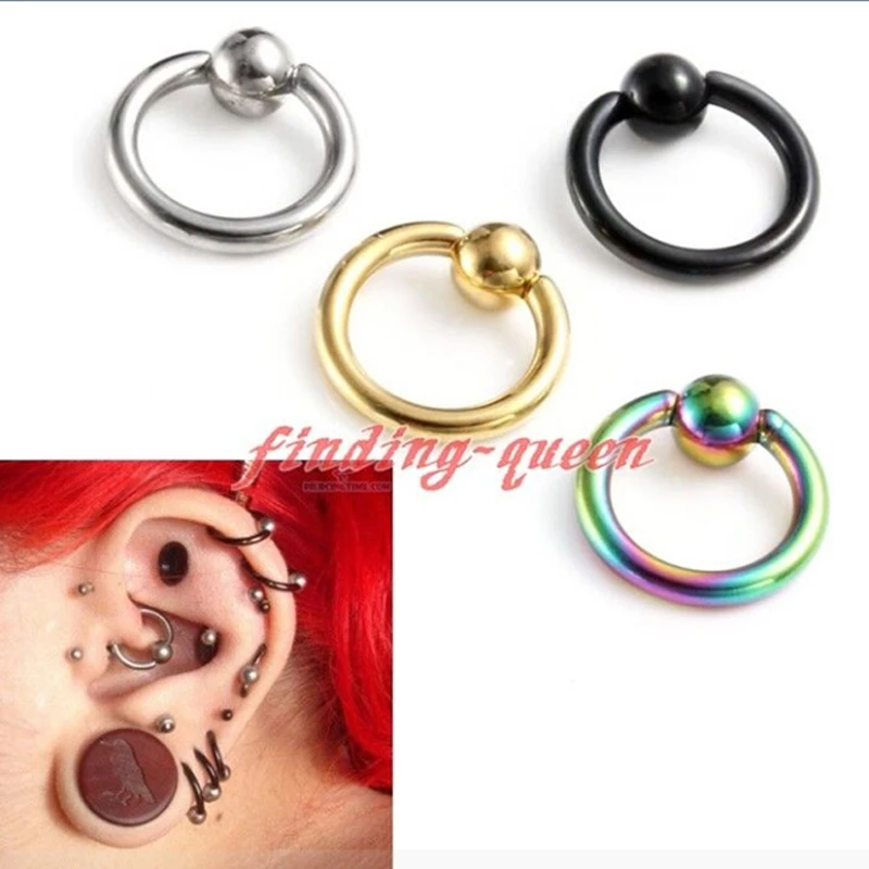 Ayliss Лидер продаж 4 пары 16 г хирургическая сталь спираль кольцо с хрящевой