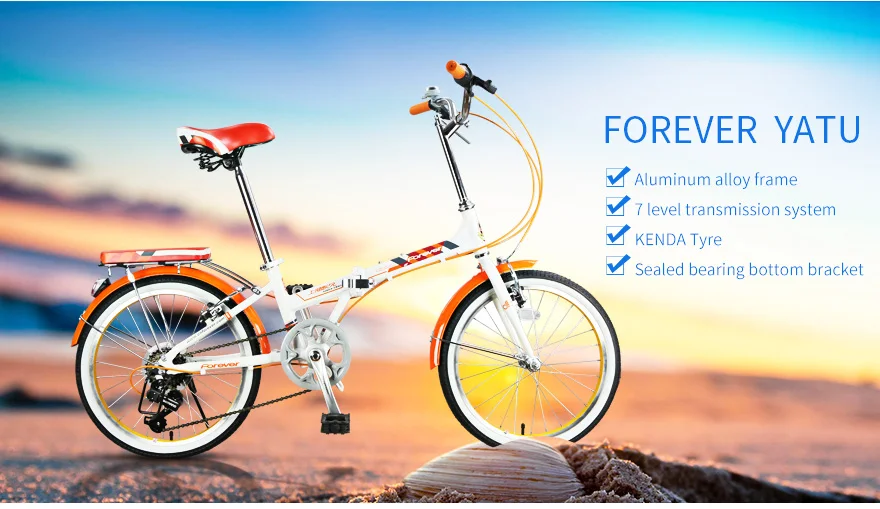 FOREVER складной велосипед 20*1,75 Fat Tire, двойной V тормоз, рама из Сплава Al, городские велосипеды для мужчин и женщин, 7 скоростей, 20 дюймов, студенческие циклы