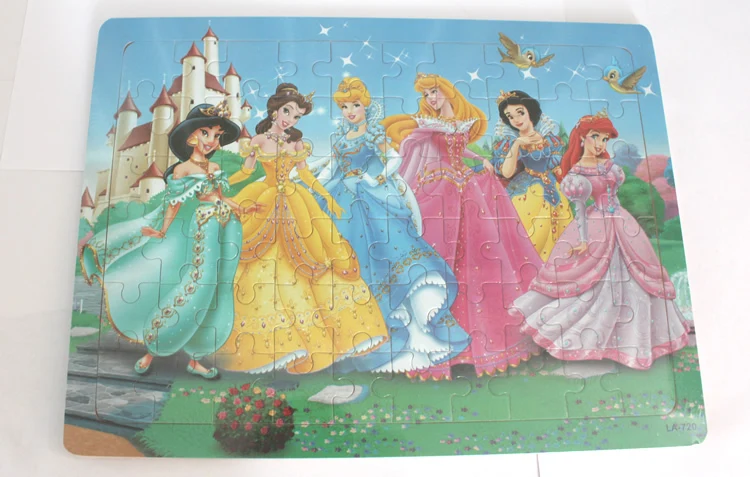 

60pcs cartoon wooden puzzles Kids Children 3 ages above DIY assemble wood puzzle educational toys 30*22.5*0.6cm Free shipping