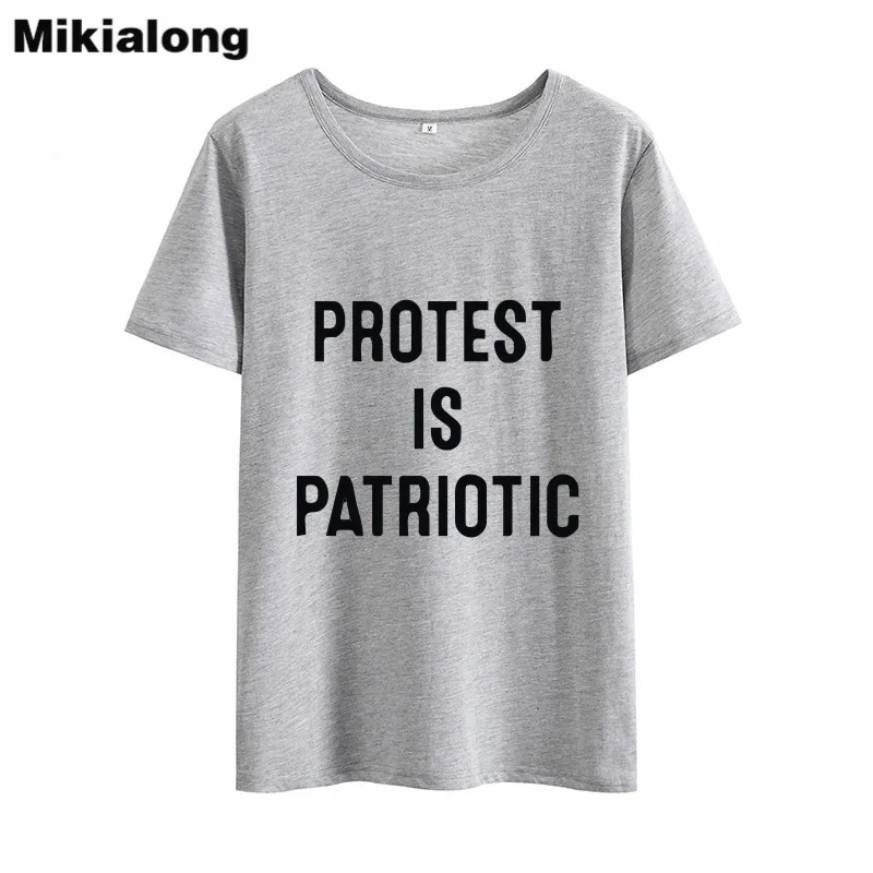 OLN PROTEST IS PATRIOTIC летняя футболка женская 2018 Ulzzang в стиле Харадзюку Топы Винтаж с