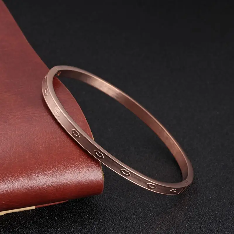 rose gold style 7 Браслет-манжета из нержавеющей стали для женщин с золотыми цифрами и кристаллами CZ браслет Pulseira Lover's Jewelry Bijoux - Окраска металла: rose gold style 7
