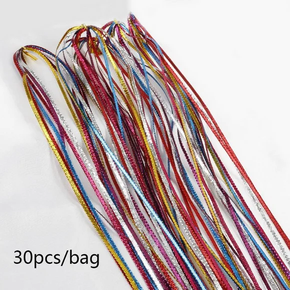 3mm 30pcs set mix 30 шт./лот, радуга, 90 см, инструмент для укладки волос, шелковый шнур, для вязания волос, плетеная веревка, повязка на голову, аксессуары для волос для девочек - Color: 3mm 30pcs set mix