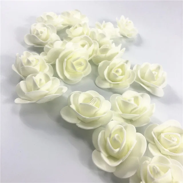 100pcs Milky White 1 шт. 15 см/20 см/35 см пена Роза медведь плесень DIY игрушка Искусственный цветок розы медведь пластик медведь розы собака удачи модель - Цвет: 100pcs Milky White