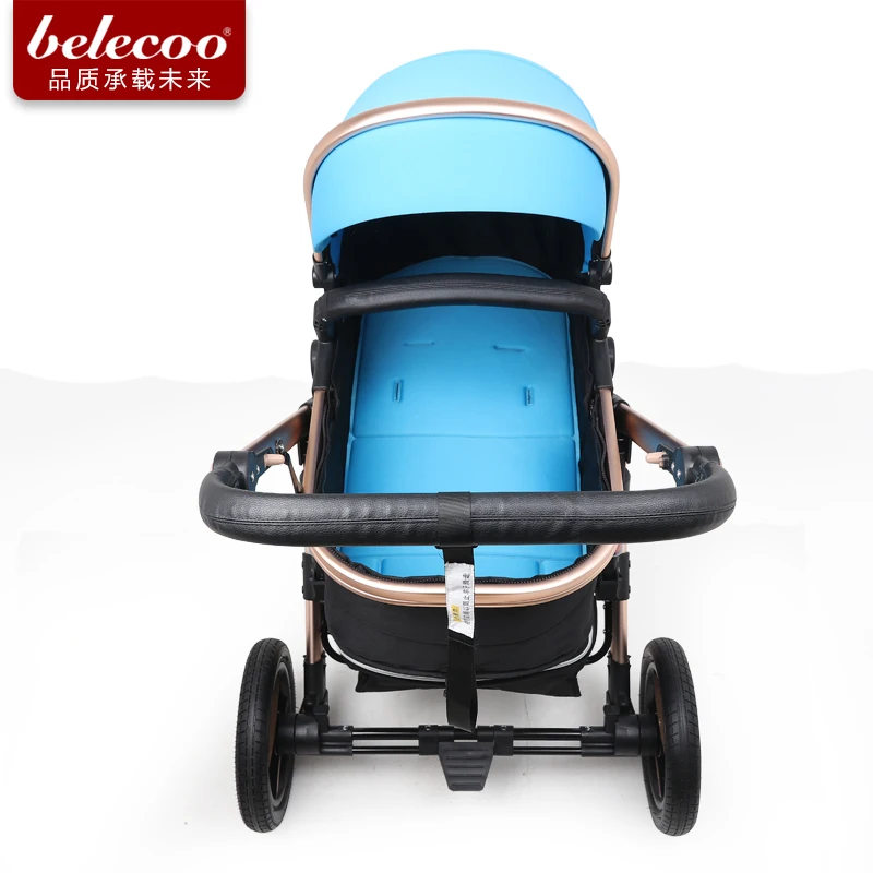 Belecoo bebe/детская коляска с высоким пейзажем, с двумя ручками, Противоударная, брендовая, четыре колеса, складная, детская коляска