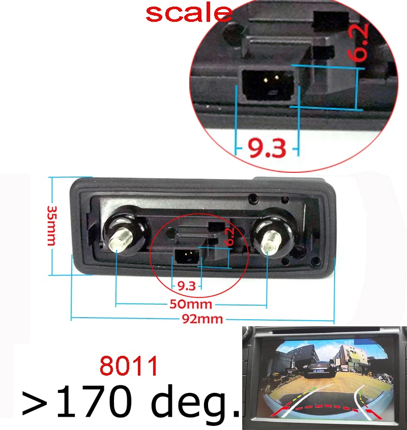 Fishview 600 линия динамическая траектория багажник ручка задняя камера для Audi A1 Skoda Roomster Fabia Octavia Yeti превосходная резервная камера - Название цвета: 8011 fisheye