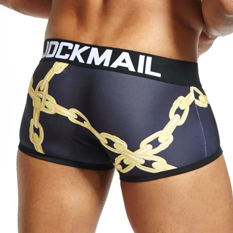 Трусы боксеры JOCKMAIL мужские с принтом пикантное нижнее белье заниженной талией