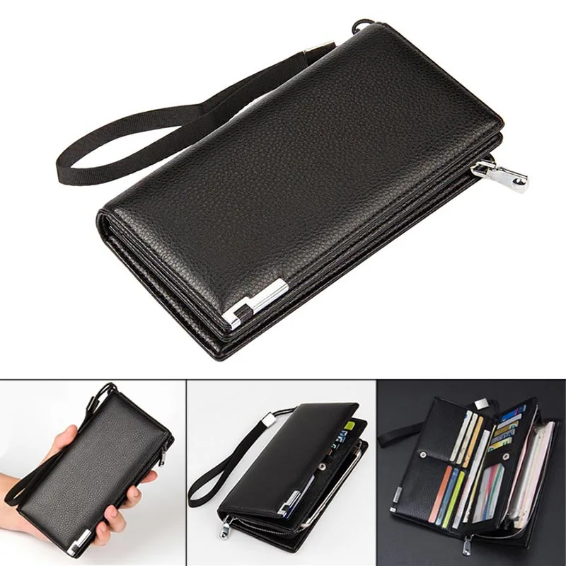 Новинка 2018 Мужской Длинный кошелек кошельки сумка для хранения искусственная
