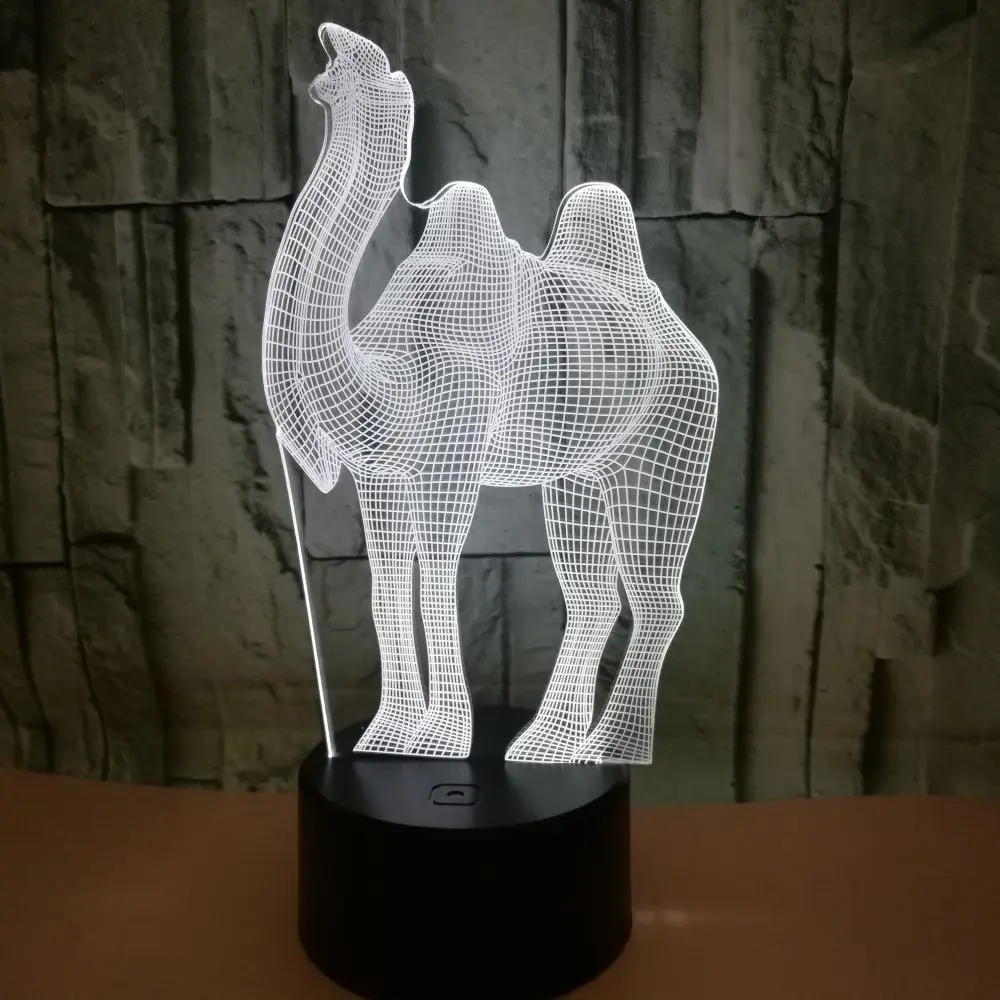 3d лампа с животными 7 цветов сенсорная Светодиодная настольная дистанционным