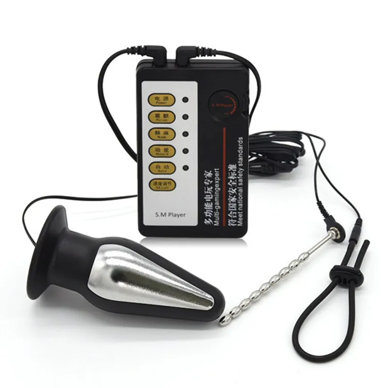 Электрический шок из нержавеющей стали мочеточниковый катетер на пенис Анальная