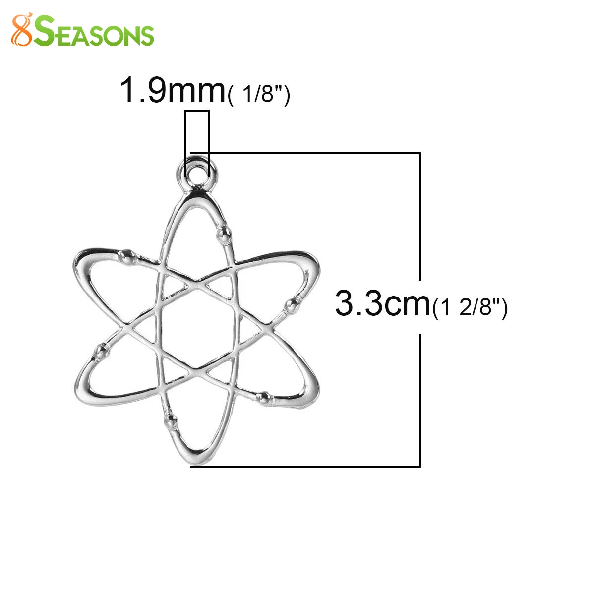 8 всесезонная подвеска в научном стиле серебряного цвета на основе цинка сплав Atom