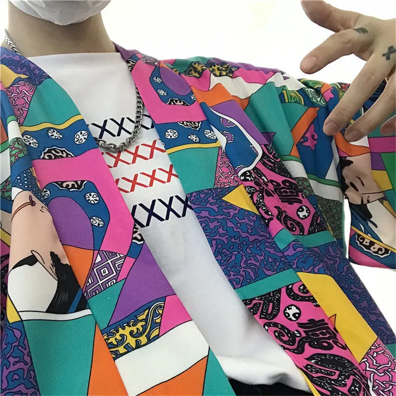 Летняя Новинка Harajuku стиль персонализированные окрашенные печати рубашка