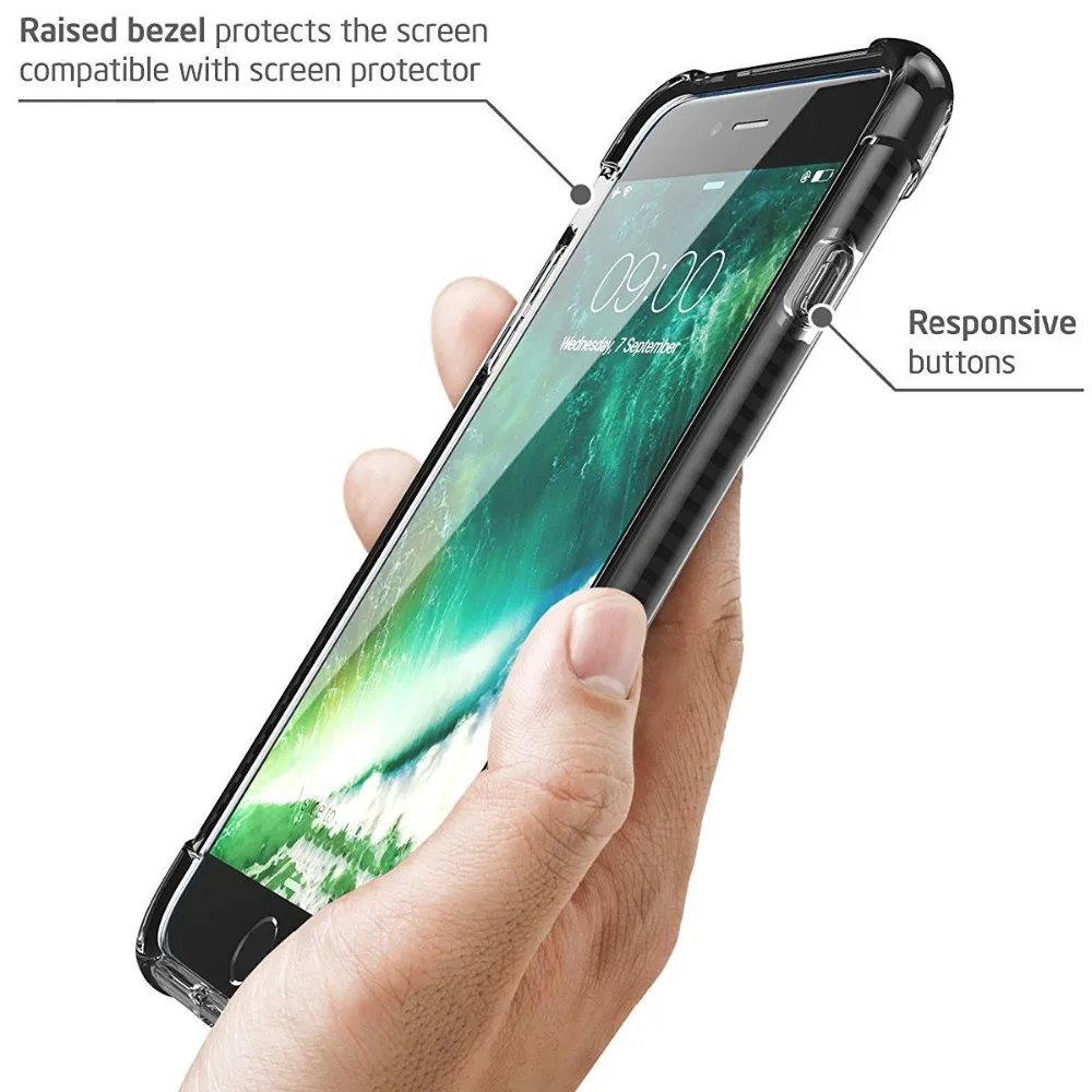 Ultra Slim Sleek ShockProof Scratch-Resistant Cover Phone Case for Iphone 7 8 / Plus Impact Clear Transparent Cases | Мобильные