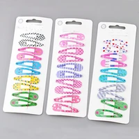 10pcslot new high quality little girls hair clips kids colorful printing barrettes children safety hairpins hair accessories