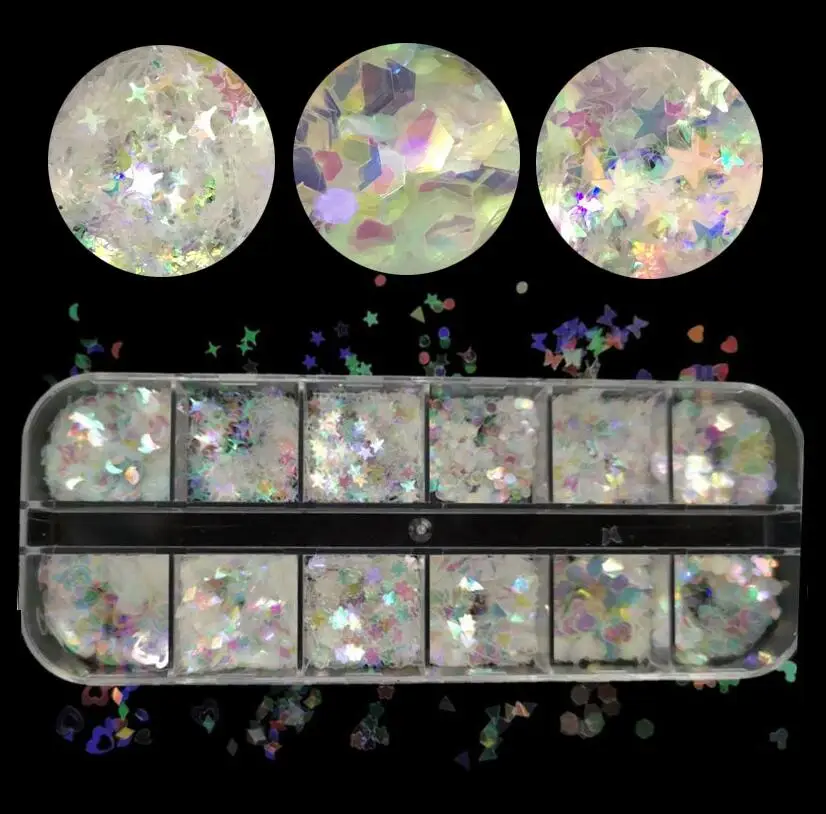 Glitter A Переливающийся массивный праздничный блеск, холиграфический блеск, блестки AB, звезда, бабочка, сердце, Луна, блеск для ногтей, для нейл-арта, макияжа - Цвет: Glitter A
