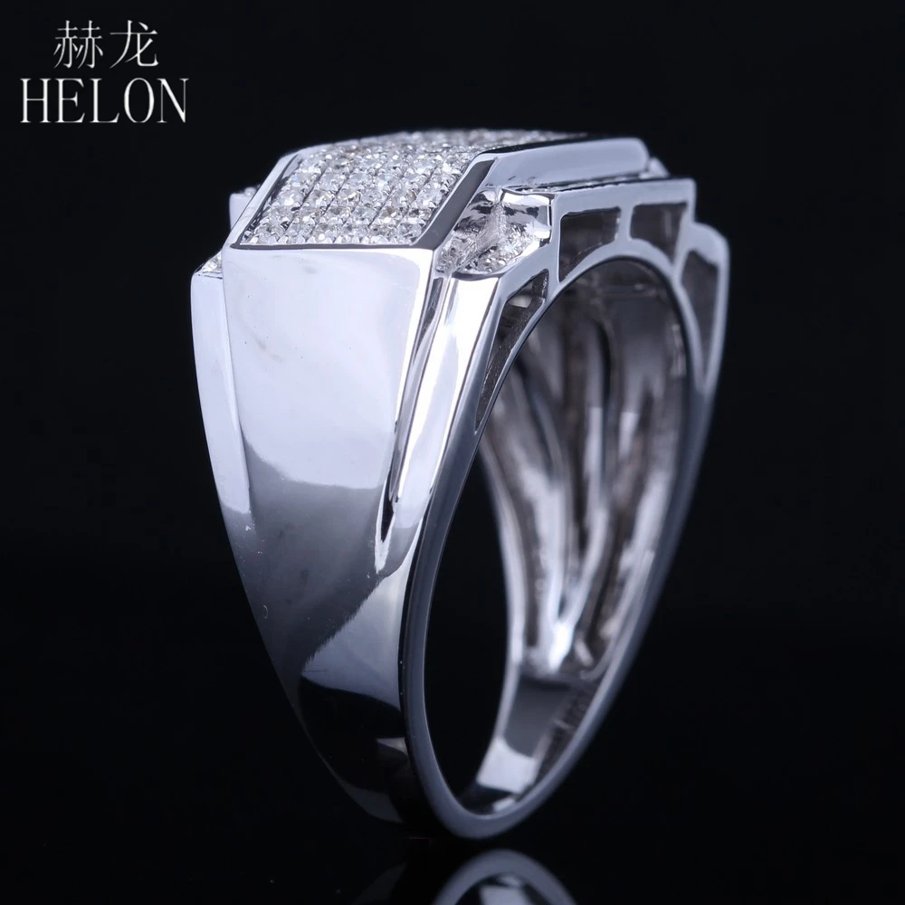 HELON, Стерлинговое Серебро, 925, Круглый,, натуральный бриллиант, для свадьбы, хорошее кольцо, для помолвки, усадьба, кольцо, мужские ювелирные изделия