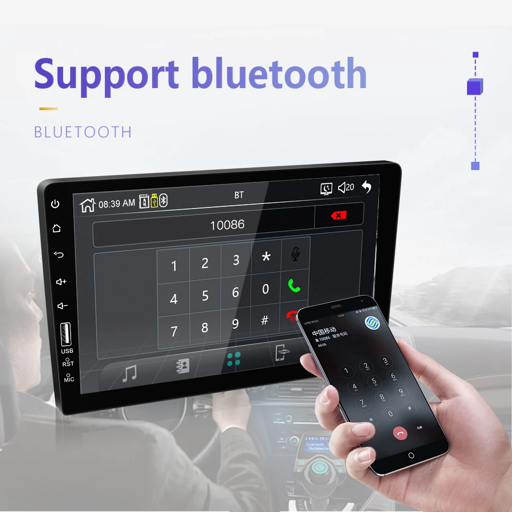 Новое встроенное Зеркало Ссылка Android 9 Iphone Авто Радио 9 дюймов сенсорный экран Bluetooth рулевое колесо управление MP5 плеер один Din