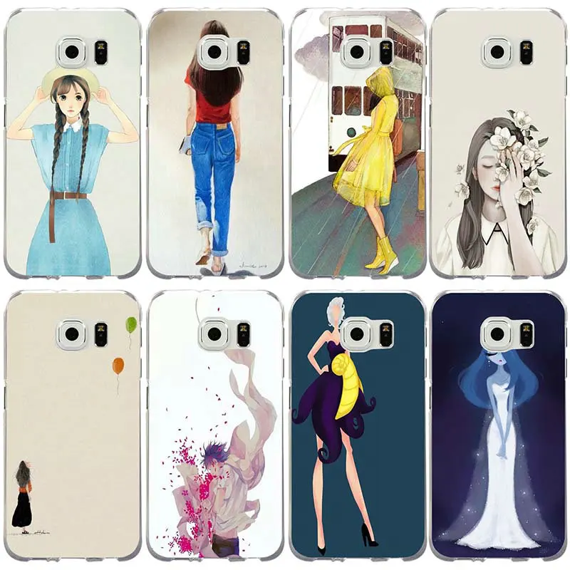 Модный женский красивый тонкий мягкий ТПУ чехол для телефона Samsung Galaxy Note 3 4 5 8 S3 S4 S5