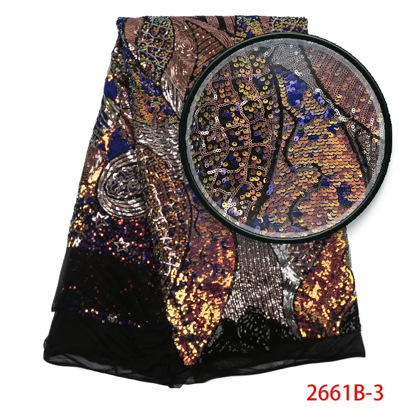 

Sequin Lace Fabric African Party Lace Fabric High Qualtiy French Nigerian Net Lace Fabric Embroidery for African Fabric 2661b