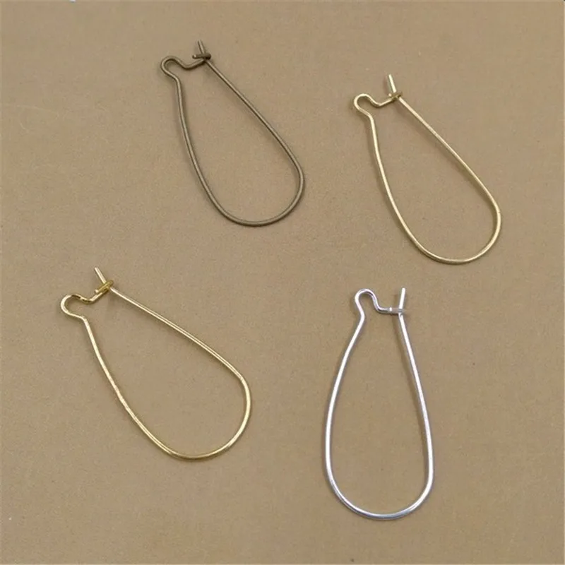 

50pcs 32mm Earings Hook Clasps Wire Settings DIY Earring Jewelry Findings