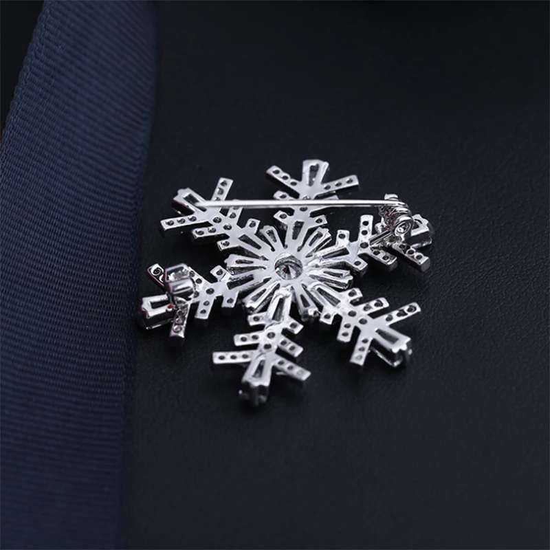 Новинка Высокое качество CZ кубическая циркониевая Снежинка брошь женское платье