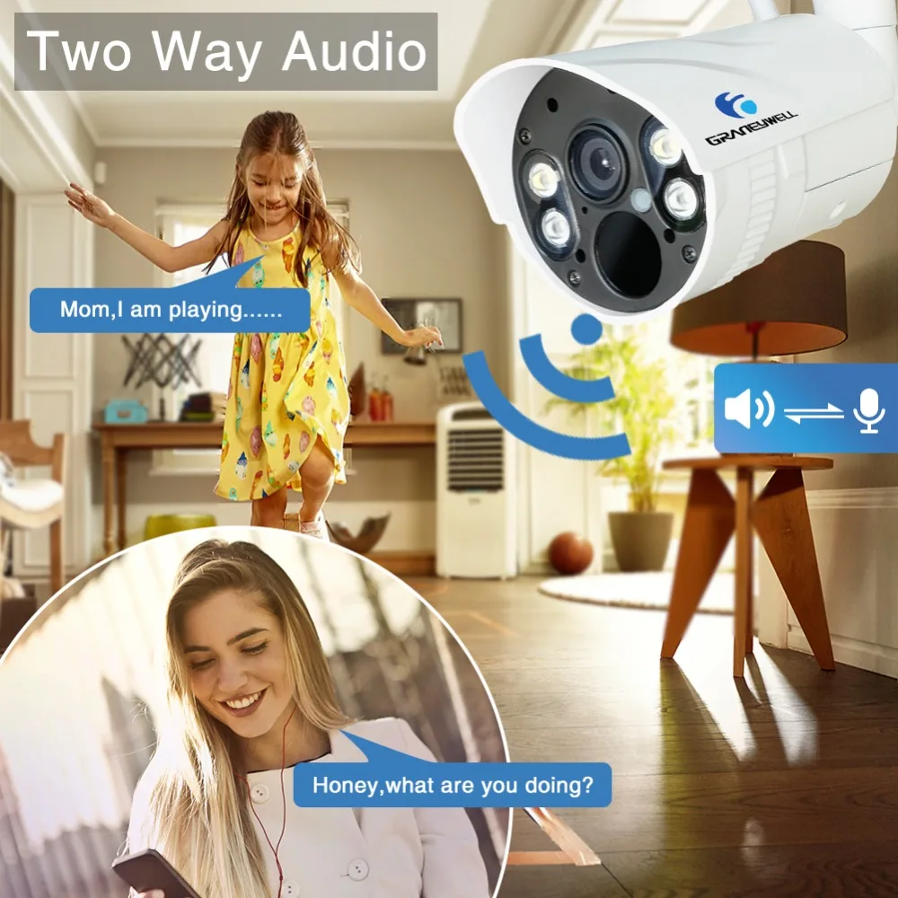 Ip-камера Graneywell Wifi 1080P 2MP Outdoot IR 50m Smart Color с ночным видением беспроводная ip-камера