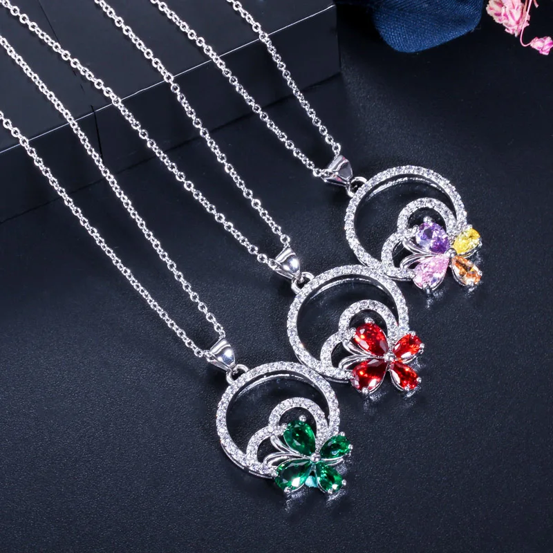 CWWZircons, 3 шт., модные женские серьги в виде цветка, ожерелье и кольцо, наборы, элегантный кубический цирконий, Женские Ювелирные аксессуары, T337