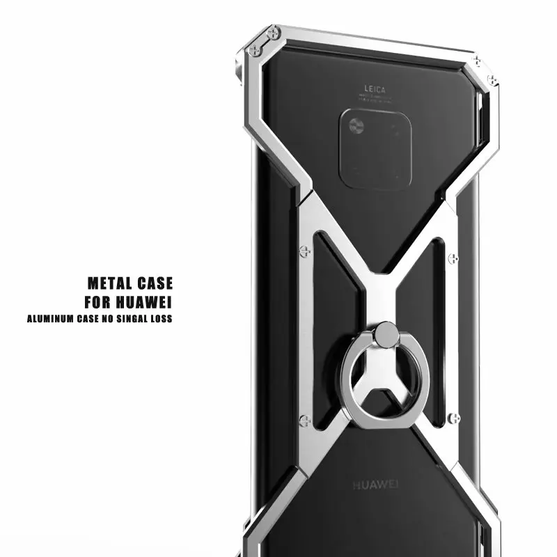

Original Aluminum Armor Aluminum Metal Protective Phone Case For Huawei Mate 20 10 9 Pro Lite +Holder cover for Huawei p20 pro