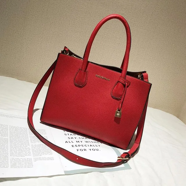 32cm red womenbag Женская сумка роскошные сумки дизайнерские с замком высокое качество сумка через плечо из искусственной кожи зеленая сумка через плечо OL дамская сумочка кошелек - Цвет: 32cm red womenbag