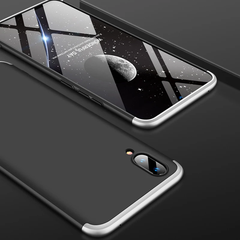 Black Silver 360 полная защита чехол для Vivo V11i V15 Pro Y95 Y93 Y85 Y83 X23 X21 UD Y79 Y75 Y71 Y67 X9 X7 X6 X20 U3 Y19 Y5s S5 Nex чехла - Цвет: Black Silver
