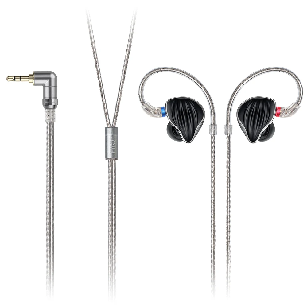 FiiO FH5 металлический чехол Knowles съемный кабель MMCX Дизайн Quad Driver Hybrid HIFI наушники 3,5 мм для iOS и Android Компьютер ПК - Цвет: Black