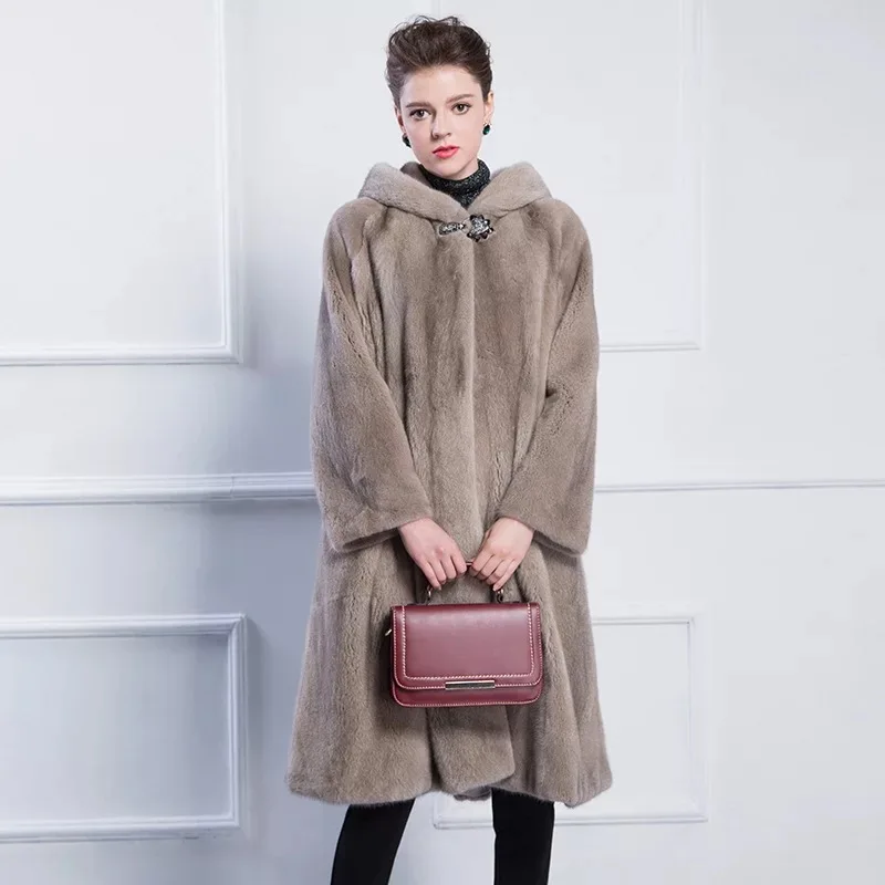 2021 брендовая роскошная женская куртка из натурального меха норки длинный стиль с