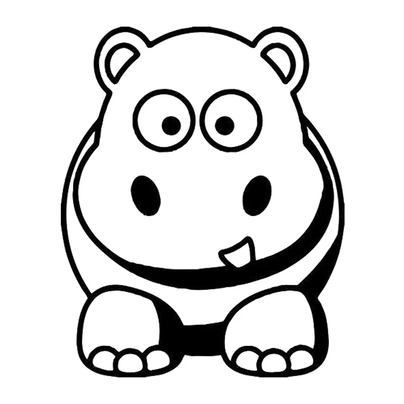 

10.5cm*13cm Animal Hippo Fashion Car-Styling Stickers Decals Vinyl Black/Silver S3-6476