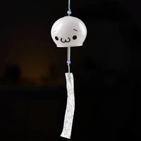 8pcspack 78cm japan style handmade sad face glass bell home decoration hand drawing praying windchime gift hanging prop