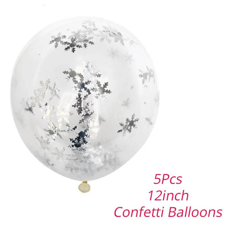 Silver Snowflake 5 шт./лот, 12 дюймов, конфетти, воздушные шары, прозрачные, вечерние, для свадебной вечеринки, украшения, для детей, для дня рождения, для вечеринок, воздушные шары, игрушки - Цвет: Silver Snowflake