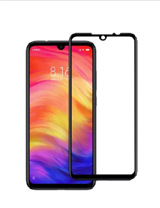 Черный 2 шт полное покрытие из закаленного стекла для Xiaomi Redmi Note 7/Redmi Note 7 Pro, Защитное стекло для экрана - Цвет: Черный