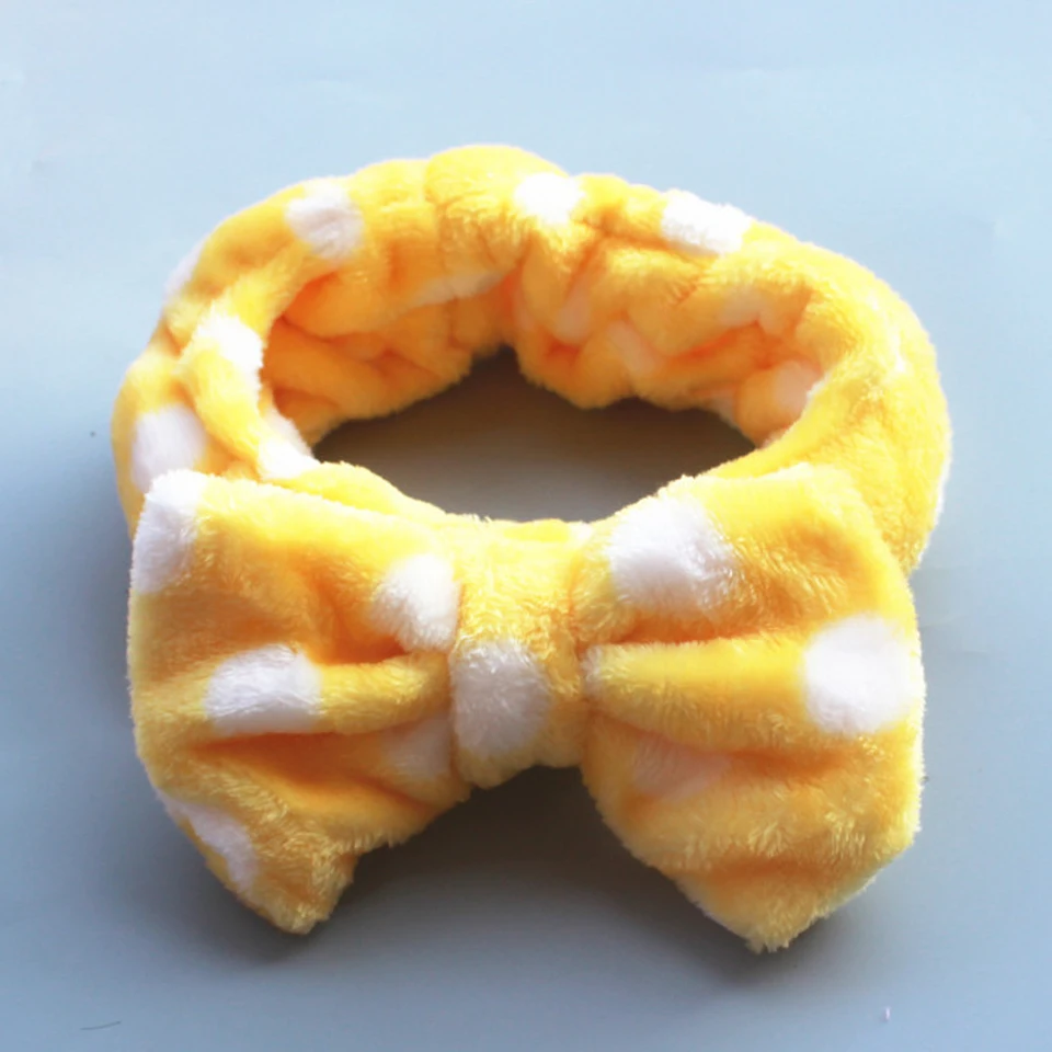 Women Fashion Lovely Soft Carol Fleece Bowknot Bow Makeup Cosmetic Shower Elastic Hair Band Hairlace Headband HB015 | Детская одежда и