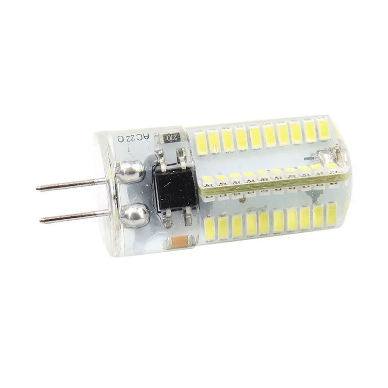 220 В/110 В SMD 3014 G4 80 светодиодный s светодиодный ламповый светильник, теплый белый/белый SMD 3014 Силиконовый Ламповый светильник с регулируемой яркостью, 2 шт./лот