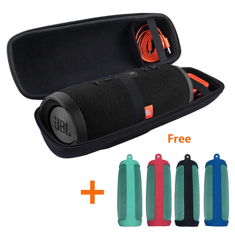 2 in 1 Hard EVA Carry Zipper Storage Box Bag+ Soft Silicone Case Cover for JBL Charge 3 Bluetooth Speaker For JBL Charge3 Column