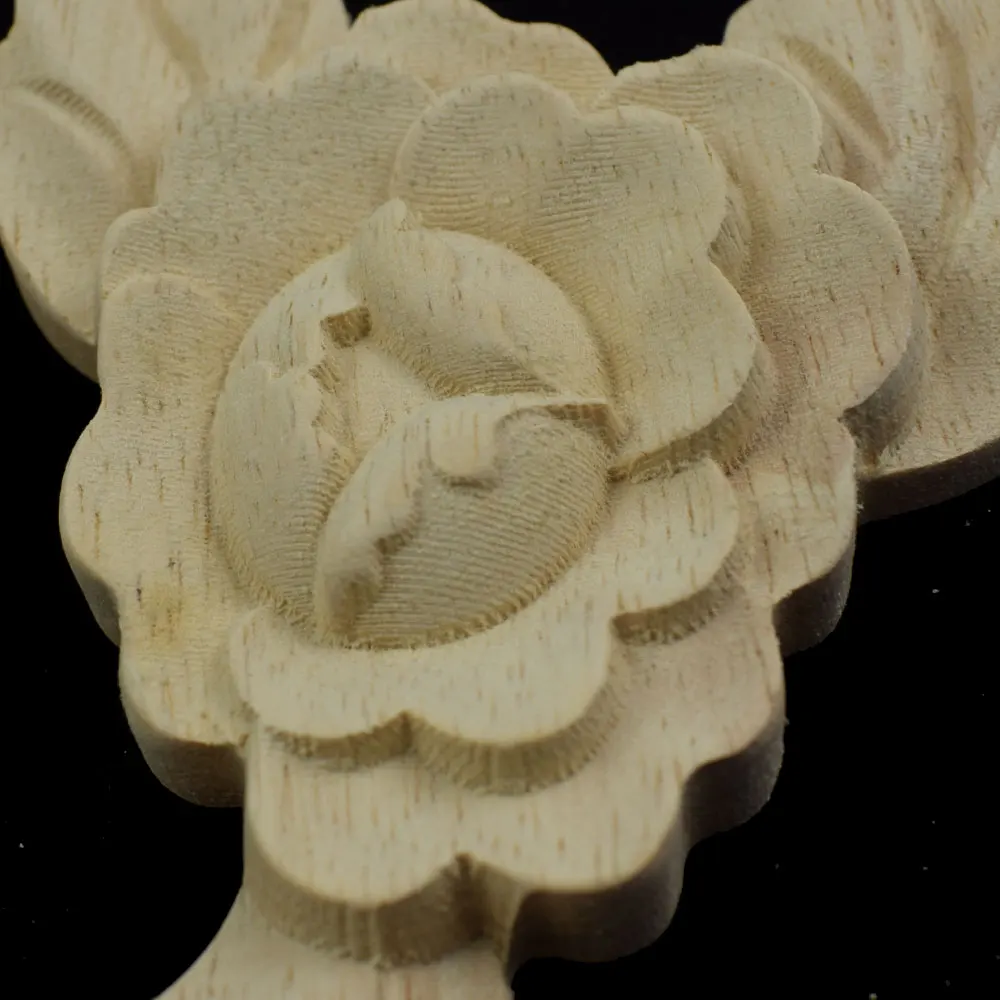 Деревянные резные Угловые Аппликации натуральные Цветочные Резные декоративные