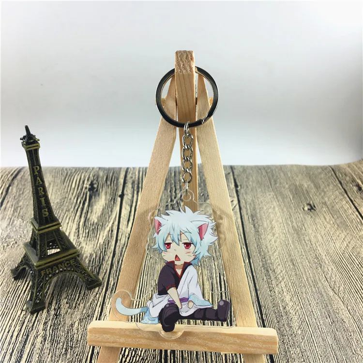 6 Аниме Gintama брелок Sakata Gintoki Kagura Hijikata Toushirou Okita Sougo Милый Забавный мультяшный акриловый брелок Подвеска ювелирные изделия - Цвет: 6