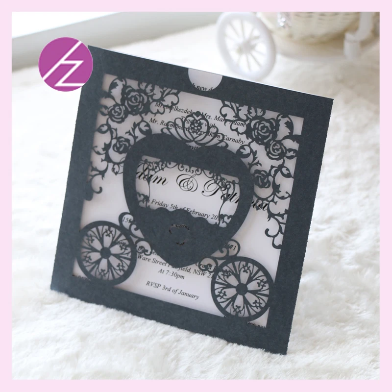 Бесплатная доставка лазерная резка роскошные романтические приглашения на