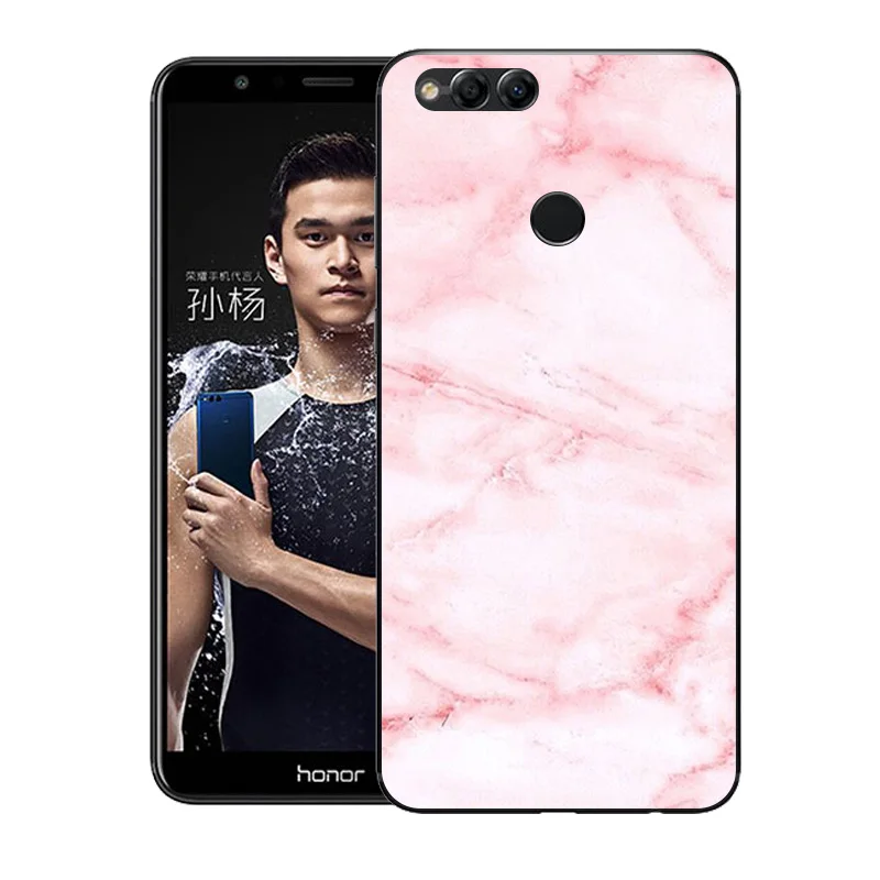 Силиконовые чехлы для Huawei Honor 7X 5 93 дюймов 7 X задней панели телефона модный принт 7x