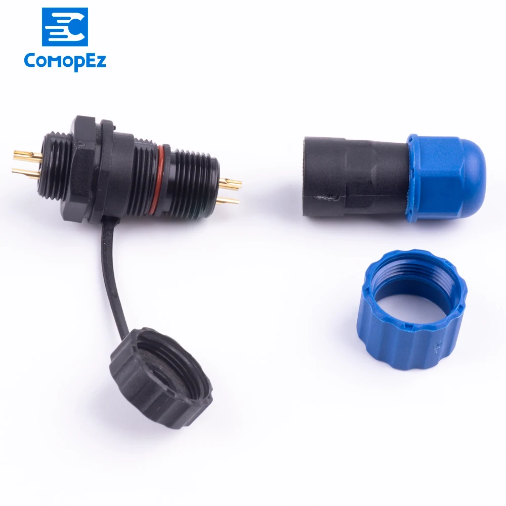Waterproof Connector SP13 IP68 Cable Connectors Plug Socket Male Female 1 2 3 4 5 6 7 Pin SD13 13mm Straight Back Nut | Обустройство