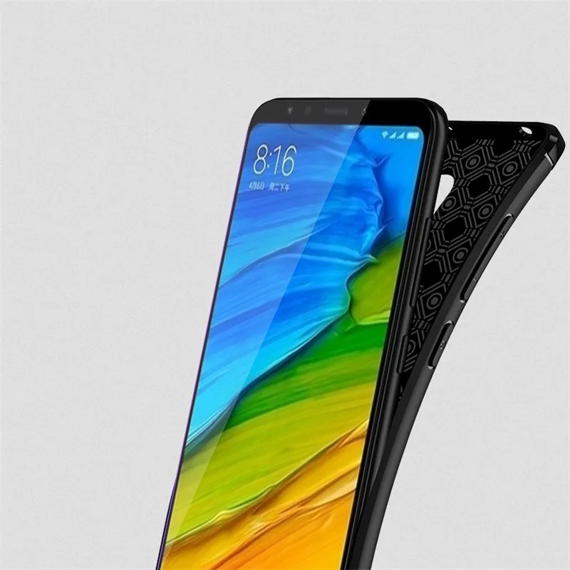 Чехол SRHE для Xiaomi Redmi 5 Plus чехол с текстурой личи из углеродного волокна мягкое