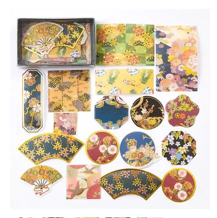 Japanese zen 45 шт./кор. в японском стиле наклейки из золотистой фольги с бронзовым покрытием кран волна вишня в цвету древних из мультфильма «Холодное сердце»; свадебные туфли, украшенные наклейки для ежедневника - Цвет: Japanese zen