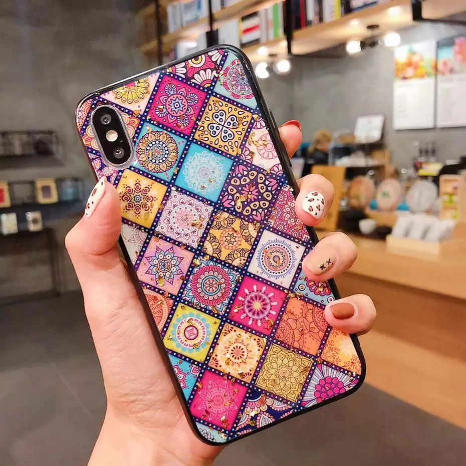 Glitter Gold Foil Case For iPhone XR XS MAX 6 7 8 X Luxury Bling Back Cover 8Plus 6s Plus fundas Coque |