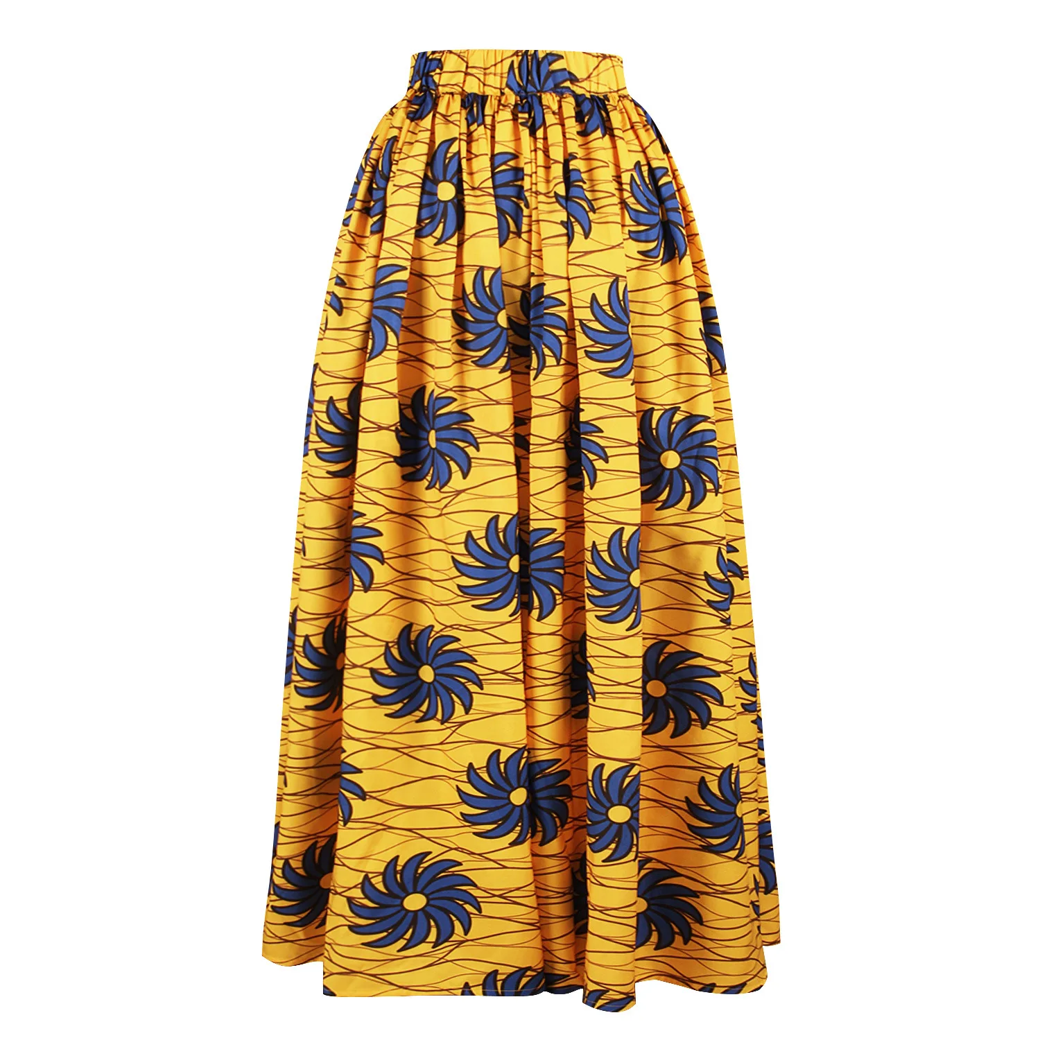 Женская длинная юбка макси в африканском стиле Анкары индийская Дашики Золотая